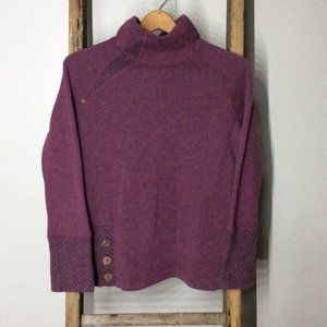 Prana Lucia Wool Blend Sweater S Burgundy